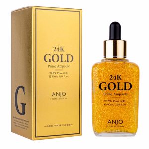 ANJO PROFESSIONAL 24K GOLD PRIME AMPOULE (90ml), Отбеливающая и антивозрастная ампула с 24K золотом (90мл)