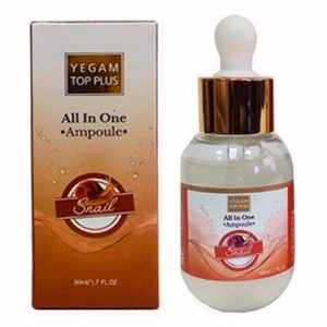 YE GAM TOP FACE PLUS ALL IN ONE AMPOULE SNAIL (50ml), Ампульная сыворотка для лица с муцином улитки (50мл)