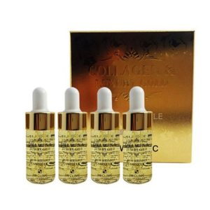 BERGAMO LUXURY GOLD COLLAGEN & CAVIAR WRINKLE CARE INTENSE REPAIR AMPOULE SET (13ml*4ea), Набор антивозрастных сывороток (13мл*4шт)