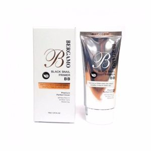 BERGAMO BLACK SNAIL PRIMER BB CREAM (SPF50 + PA +++) (50ml), Антивозрастной BB-крем с муцином черной улитки (50мл)