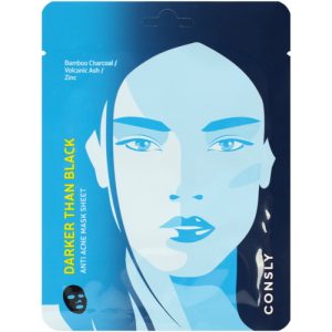 Consly Маска тканевая для проблемной кожи - Darker than black anti acne mask sheet, 25мл