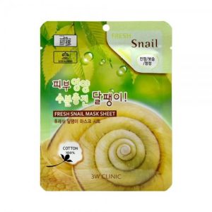 3W Clinic Маска тканевая для лица муцин улитки - Fresh snail mucus mask sheet, 23мл