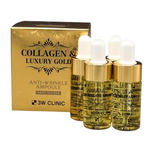 3W Clinic Сыворотка с золотом и коллагеном - Collagen & luxury gold anti wrinkle ampoule, 4шт*13мл