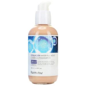 FarmStay Крем тональный коллагеновый 21тон - Collagen water full moist luminous foundation, 100мл