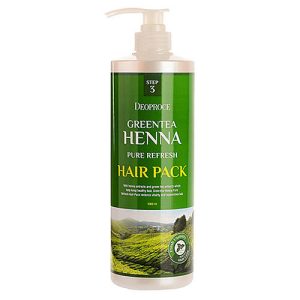 Deoproce Маска для волос с зеленым чаем и хной - Greentea henna pure refresh hair, 1000мл