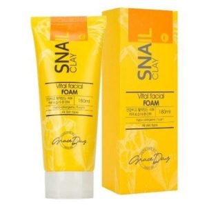 Grace Day Пенка для умывания с муцином улитки - Snail clay vital facial foam, 180мл