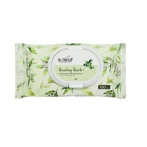Soleaf Салфетки для снятия макияжа с целебными травами - Healing herb cleansing tissue, 20шт