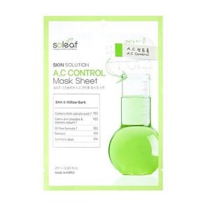 Soleaf Маска для проблемной кожи с черной ивой - Skin solution a.c control mask sheet, 25мл