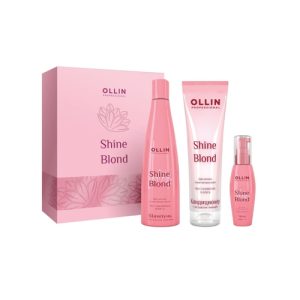OLLIN, Набор для светлых и блондированных волос Shine Blond (шампунь 300 мл. + кондиционер 250 мл. + масло 50 мл.)