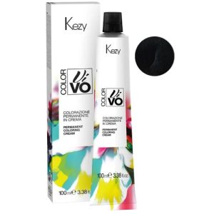 KEZY, Перманентная крем-краска для волос c коллагеном и Абиссинским маслом Colore Vivo 1.00b, 100 мл