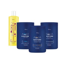 BB ONE, Набор ботокс для волос Aqua Couture (шаг 1 BTX Special Hair + шаг 2 SILVER + шаг 2 MACADAMIA + шаг 2 SPIDER BLOND), 4x1000 мл