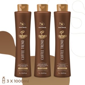 NANO BRAZIL, Набор для волос COFFEE TREND (шаг 1 + шаг 2 + шаг 3), 3х1000 мл