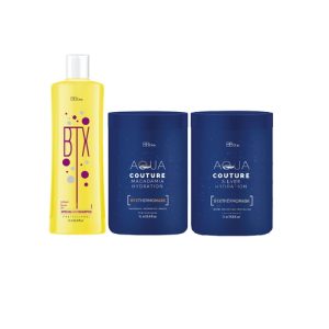 BB ONE, Набор ботокс для волос Aqua Couture (шаг 1 BTX Special Hair + шаг 2 SILVER + шаг 2 MACADAMIA), 3x1000 мл