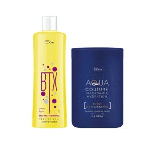 BB ONE, Набор ботокс для волос MACADAMIA BLOND HYDRATION ВТХ (шаг 1 BTX Special Hair Shampoo + шаг 2), 500 мл. + 1000 мл