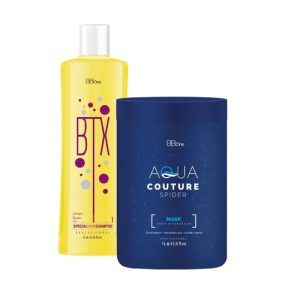 BB ONE, Набор холодный ботокс для волос SPIDER DEEP HYDRATION (шаг 1 BTX Special Hair Shampoo + шаг 2), 2x1000 мл