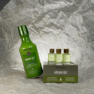 INOAR, Набор INOAR Argan Oil Conditioner - Кондиционер увлажняющий, 250 мл. + INOAR Argan Oil - Увлажняющее масло для кончиков волос, 7 мл. (11 шт)