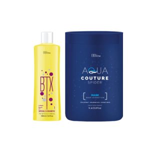 BB ONE, Набор холодный ботокс для волос SPIDER DEEP HYDRATION (шаг 1 BTX Special Hair Shampoo + шаг 2), 500 мл. + 1000 мл