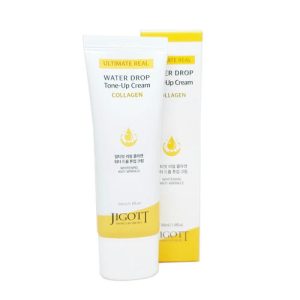 JIGOTT, Увлажняющий и выравнивающий тон крем для лица с коллагеном Ultimate Real Collagen Water Drop Tone Up Cream, 50 мл