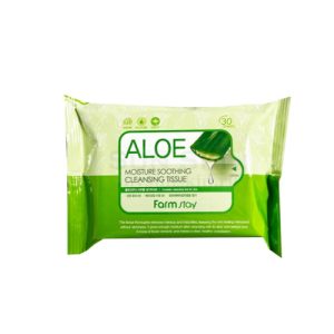FARMSTAY, Очищающие увлажняющие салфетки с экстрактом алоэ Aloe Moisture Soothing Cleansing Tissue, 30 шт