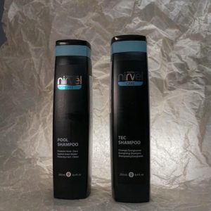 NIRVEL, Набор Nirvel Professional POOL SHAMPOO - Шампунь после бассейна, 250 мл + Nirvel Professional SHAMPOO BIOTIN + УКРЕПЛЯЮЩИЙ ШАМПУНЬ ДЛЯ РОСТА ВОЛОС С БИОТИНОМ, 250 мл