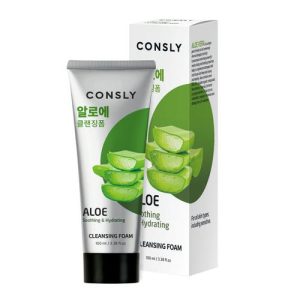 CONSLY, Успокаивающая кремовая пенка для умывания c экстрактом алоэ вера Aloe Vera Soothing Creamy Cleansing Foam, 100 мл