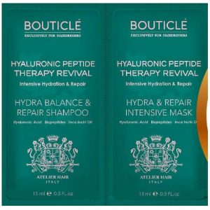BOUTICLE, Увлажняющий шампунь и маска для сухих волос Hyaluronic Peptide Therapy Revival, 2*15 мл