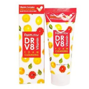 FARMSTAY, Пенка для умывания с витаминным комплексом DR V8 Vitamin Foam Cleansing, 100 мл