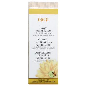 GIGI, Деревянный угловой шпатель (большой) для нанесения воска Accu Spatula Large, 100 шт./уп