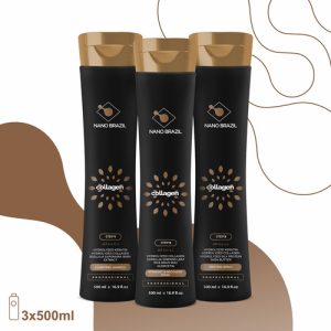 NANO BRAZIL, Набор для волос COLLAGEN (шаг 1 + шаг 2 + шаг 3), 3х500 мл