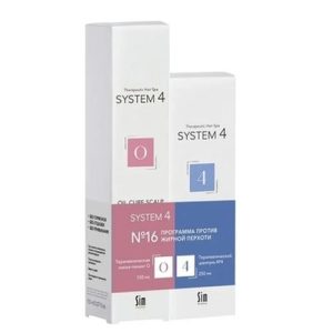 SIM SENSITIVE, Программа №16 против жирной перхоти SYSTEM 4 (Шампунь №4 + Маска-Пилинг О), 250 мл + 150 мл