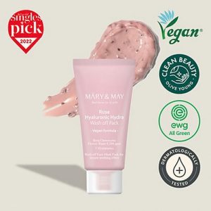 Mary&May Увлажняющая глиняная маска с розой Rose Hyaluronic Hydra Wash off Pack 30гр