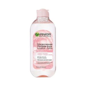 Розовая мицеллярная вода для лица, глаз и губ Garnier Skin Naturals очищение + сияние для тусклой и чувствительной кожи 400мл