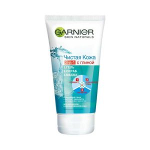 Гель + скраб + маска Garnier Чистая кожа 3 в 1 150мл
