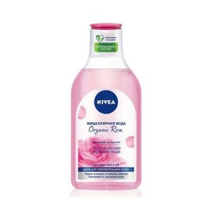 Мицеллярная вода для лица, глаз и губ Nivea Organic rose бережное очищение 400мл