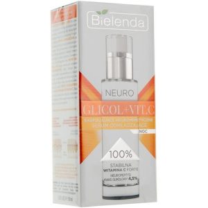 Bielenda Neuro Glicol + Vit.C - Ночная омолаживающая сыворотка для лица, 30 мл.