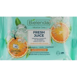 Bielenda Fresh Juice Micelar Make-up Removing Wipes - Влажные салфетки для снятия макияжа "Апельсин", 20шт