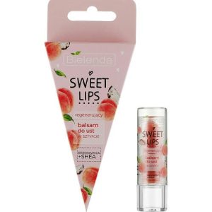 Bielenda Sweet Lips Regenerating Lip Balm - Восстанавливающий бальзам для губ "Персик + масло ши", 3.8 г.