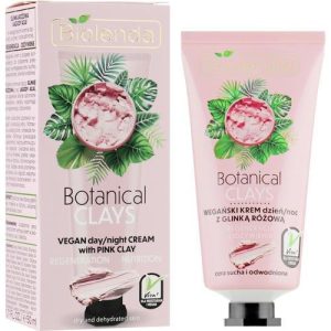 Bielenda Botanical Clays Vegan Day Night Cream Pink Clay - Крем для лица с розовой глиной, 50 мл.
