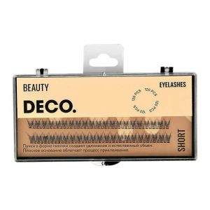 Пучки ресниц `DECO.` с плоским основанием в форме галочки (short) 120 шт