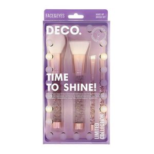 Набор кистей для макияжа `DECO.` TIME TO SHINE в чехле 4 шт