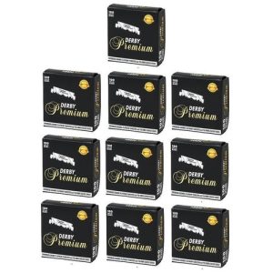 Derby Premium Barber Razor - Сменные лезвия для бритья Половинки 10 упаковок по 100 шт