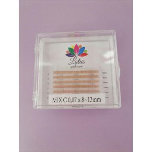 Ресницы Lotus mix белые C 0.07 8-13мм 6 полос