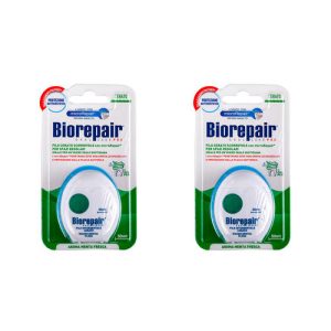 Биорепейр Набор Зубная нить с воском комплексная защита Waxed Floss, 50м*2 штуки (Biorepair, Уход за зубами)