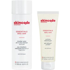 Скинкод Набор: Очищающий гель, 125 мл + Мицеллярная вода, 200 мл (Skincode, Essentials Daily Care)