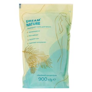 Соль для ванн DREAM NATURE "Хвойный концентрат", пакет, 900г