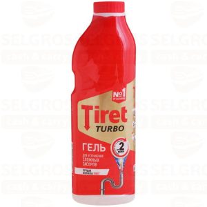 Средство для прочистки труб TIRET турбо, 1л