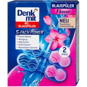Блок в туалет Denkmit WC-Stein Blauspгler Flower Цветочный всплеск, 2 шт. 96 g