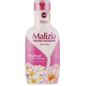 Гель-пена для ванны и душа (цвет монои и лотоса) Malizia Bagno Schiuma Monoi E Fiori Di Loto, 1000 мл
