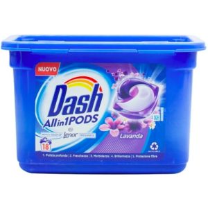Капсулы для стирки Dash All in 1 Lavanda, 18 капсул