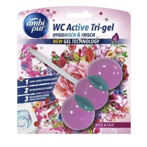 Гелевый туалетный блок Ambi Pur Wc Active Tri-gel Роза и лилия, 45 г